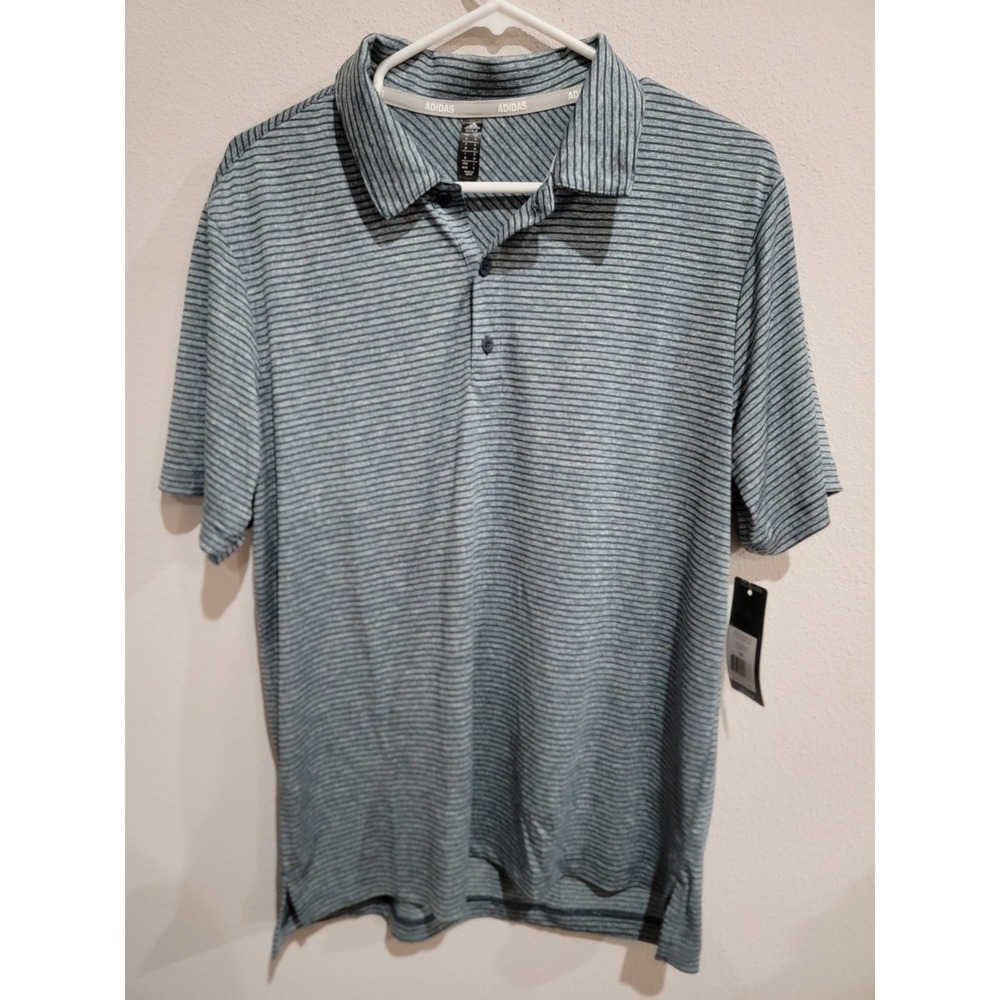 Adidas Golf men's $65 Polo Shirt FEEDER STRIPE navy size M NWT